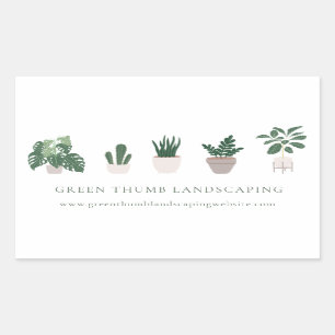 Sticker Rectangulaire Cinq Plantes