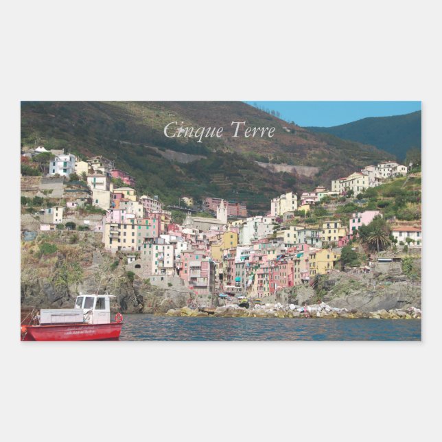 Sticker Rectangulaire Cinque Terre Italie (Devant)