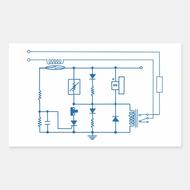 Sticker Rectangulaire circuit électrique vintage (Devant)