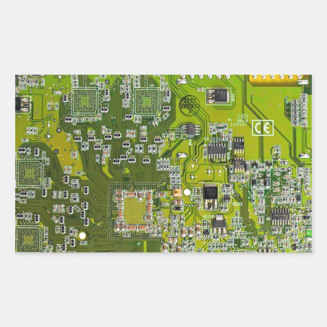 Sticker Rectangulaire Circuit imprimé circuit imprimé circuit vert circu (Devant)