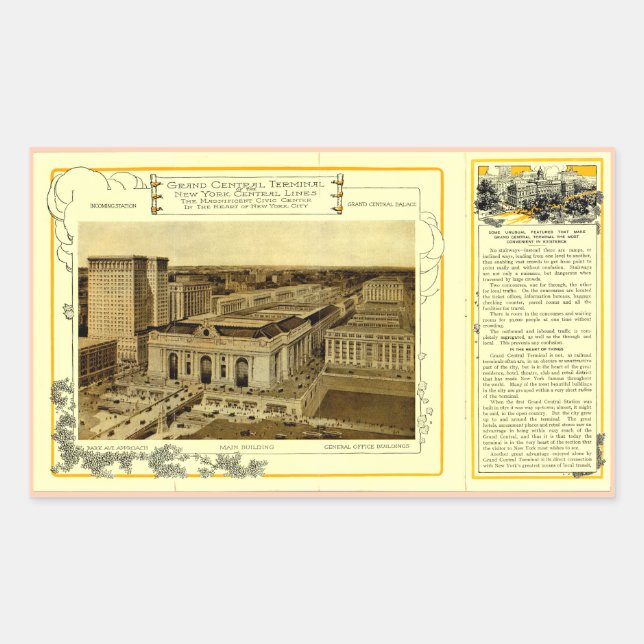 Sticker Rectangulaire Circulaire ferroviaire NYCentral - Grand Central T (Devant)
