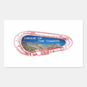 Sticker Rectangulaire Cirque Des Tours Escalade Carabiner