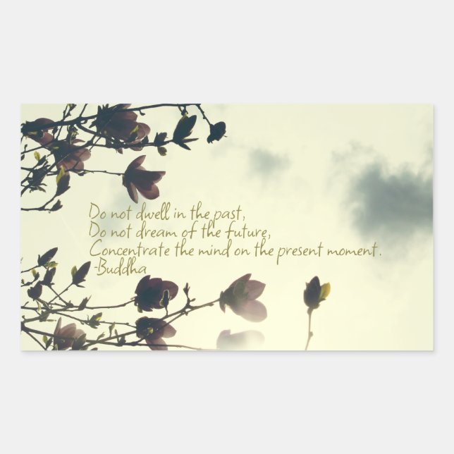 Sticker Rectangulaire Citation de Bouddha sur le passé (Devant)