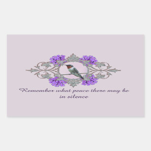 Sticker Rectangulaire Citation de desiderata et colibri paisible