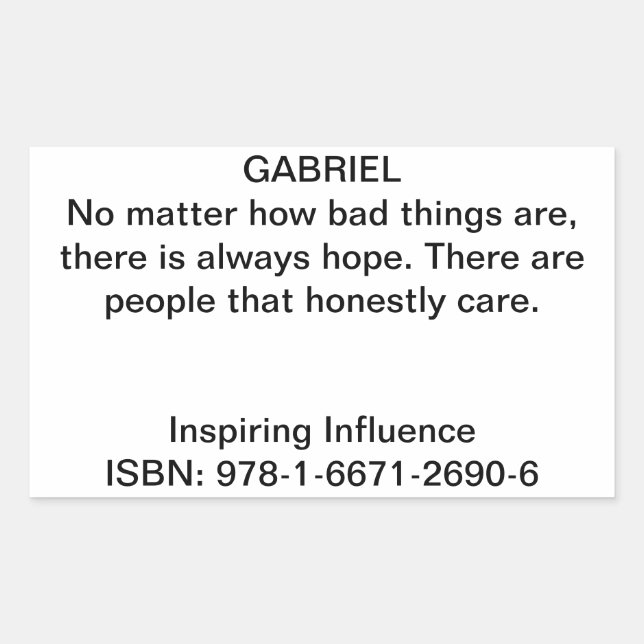 Sticker Rectangulaire Citation de Gabriel dans "Inspirer l'influence" (Devant)