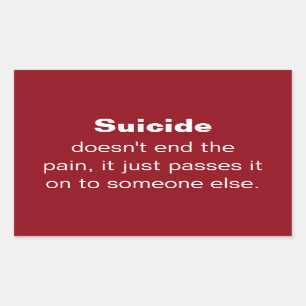 Sticker Rectangulaire Citation de prévention du suicide