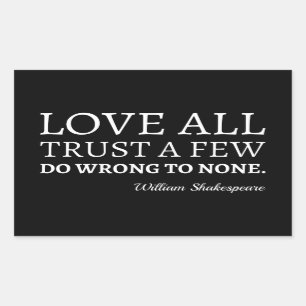 Sticker Rectangulaire Citation De Shakespeare - Amour, Confiance Et Erre