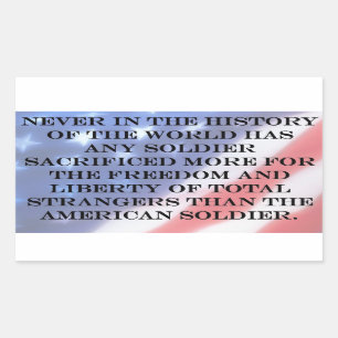 Sticker Rectangulaire Citation du drapeau américain du soldat patriotiqu