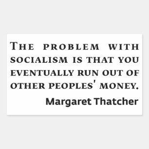Sticker Rectangulaire Citation du socialisme Margaret Thatcher