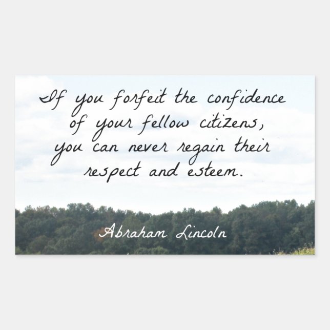 Sticker Rectangulaire Citation en temps opportun par Abraham Lincoln (Devant)