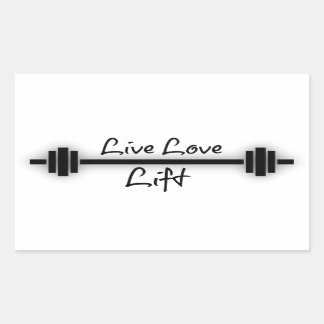 Sticker Rectangulaire Citation Fitness : Live Love Lift