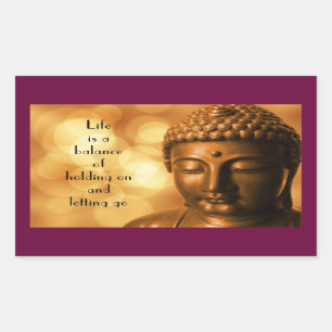 Sticker Rectangulaire Citation inspirante avec une image de Bouddha