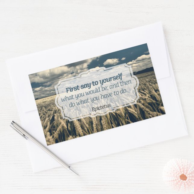 Sticker Rectangulaire Citation inspirante Epictetus "Do it" (Enveloppe)