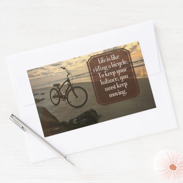 Sticker Rectangulaire Citation inspirante "Faire du vélo" (Enveloppe)