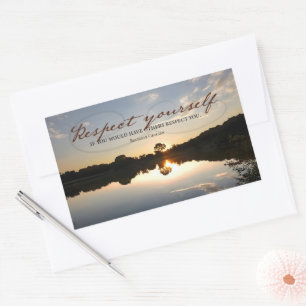 Sticker Rectangulaire Citation Inspirationnelle Baltasar Gracian "Respec