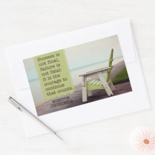 Sticker Rectangulaire Citation Inspirationnelle de Winston Churchill "Co