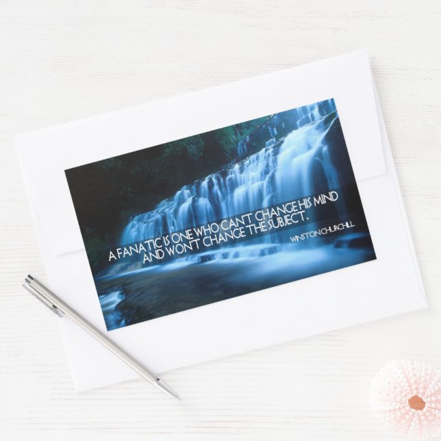 Sticker Rectangulaire Citation Inspirationnelle de Winston Churchill "Fa (Enveloppe)