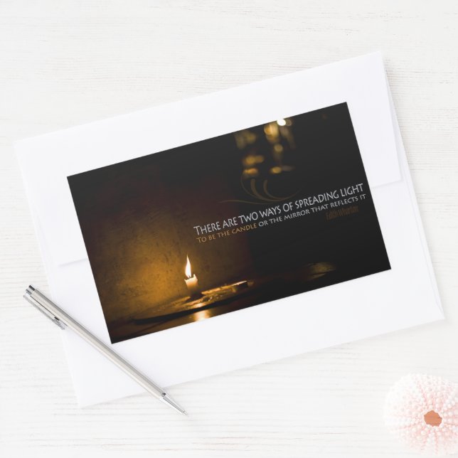 Sticker Rectangulaire Citation Inspirationnelle Edith Wharton "Light" (Enveloppe)