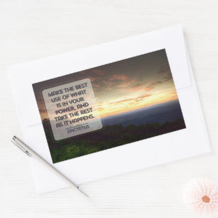 Sticker Rectangulaire Citation Inspirationnelle Epictetus "Meilleur usag