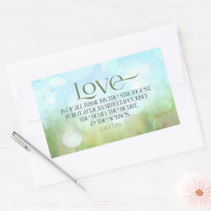 Sticker Rectangulaire Citation Inspirationnelle Lao Tseu "Amour"
