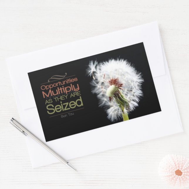 Sticker Rectangulaire Citation Inspirationnelle Sun Tzu "Opportunités" (Enveloppe)