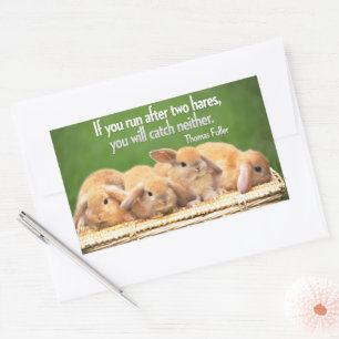 Sticker Rectangulaire Citation Inspirationnelle Thomas Fuller "Deux lièv