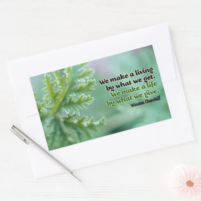 Sticker Rectangulaire Citation inspirée de Winston Churchill "Une vie" (Enveloppe)