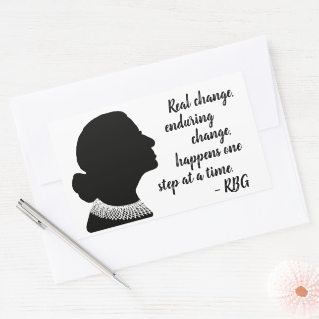 Sticker Rectangulaire Citation Silhouette Ruth Bader Ginsberg (Enveloppe)