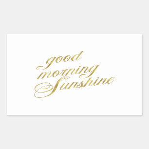 Sticker Rectangulaire Citation Sunshine Good Morning Citations Faux Gold