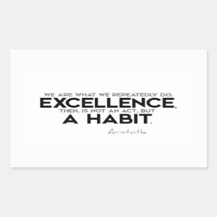 Sticker Rectangulaire CITATIONS : Aristote : L'excellence est une