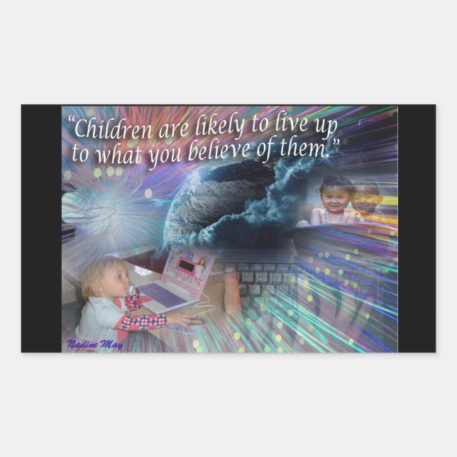 Sticker Rectangulaire Citations concernant nos enfants (Devant)