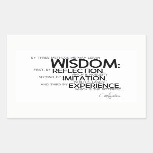 Sticker Rectangulaire CITATIONS : Confucius : Sagesse : réflexion,