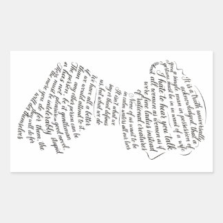 Sticker Rectangulaire Citations de Jane Austen Calligramme