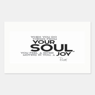 Sticker Rectangulaire CITATIONS : Rumi : Votre âme, joie