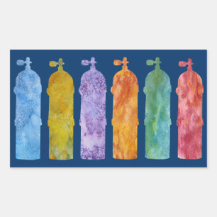 Sticker Rectangulaire Citernes multicolores de la SCUBA