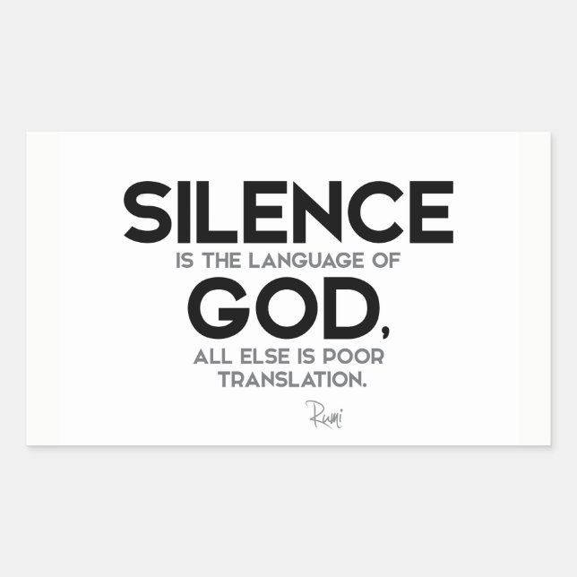 Sticker Rectangulaire CITES : Rumi : Silence : Langue de Dieu (Devant)