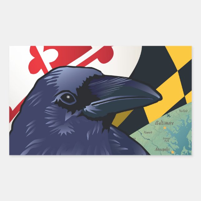 Sticker Rectangulaire Citoyen Raven, le Jammore du Maryland (Devant)