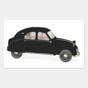 Sticker Rectangulaire Citroen noir 2CV