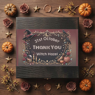 Sticker Rectangulaire Citrouille Chauve-Souris Corbeau Chapeau De Sorciè