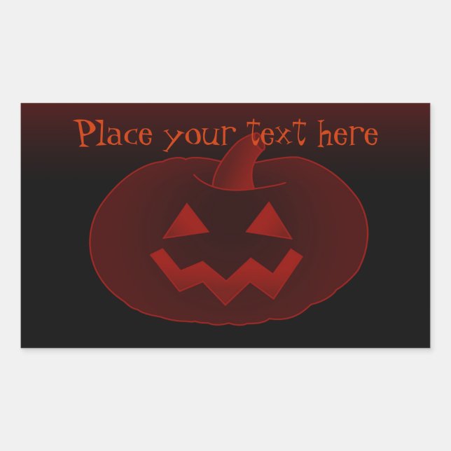 Sticker Rectangulaire Citrouille Halloween 002 (Devant)