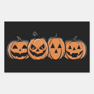 Sticker Rectangulaire Citrouille Halloween Automne Thanksgiving Cadeau