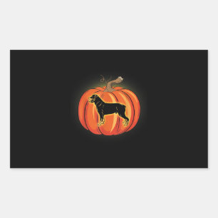 Sticker Rectangulaire citrouille halloween costume amoureux des chiens