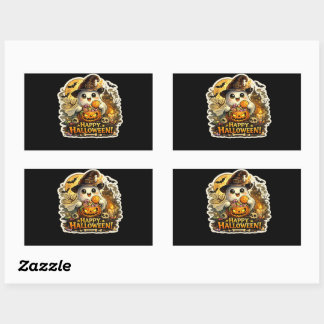 Sticker Rectangulaire 🎃 Citrouille Halloween effrayante