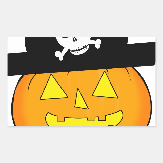 Sticker Rectangulaire citrouille pirate (Devant)