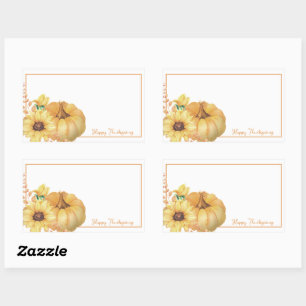 Sticker Rectangulaire Citrouilles d'aquarelle douce