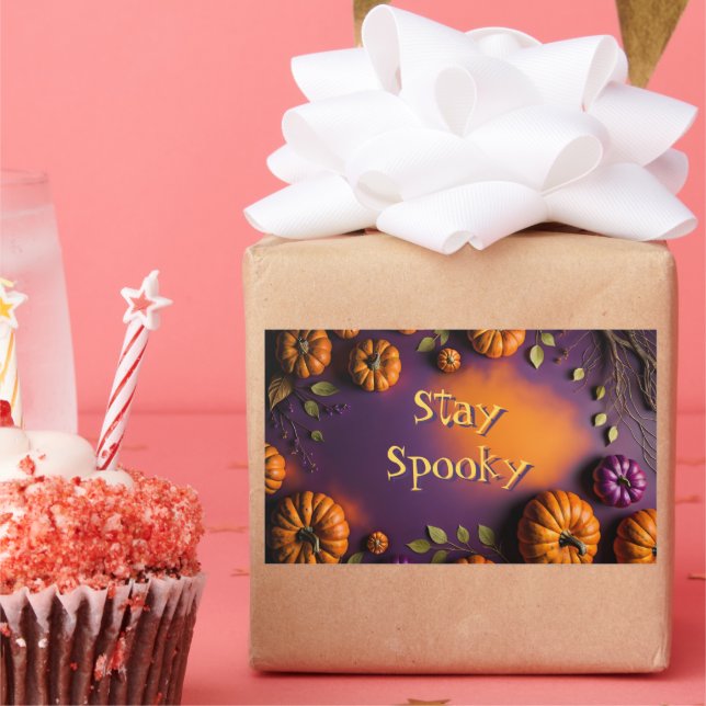 Sticker Rectangulaire Citrouilles d'Halloween (Fête)