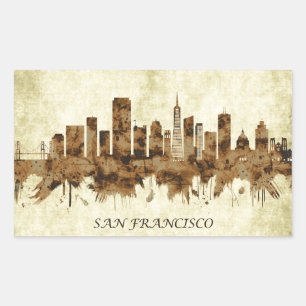 Sticker Rectangulaire Cityscape de San Francisco