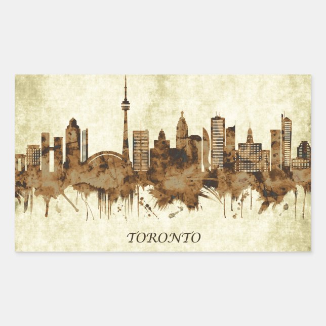 Sticker Rectangulaire Cityscape de Toronto Canada (Devant)