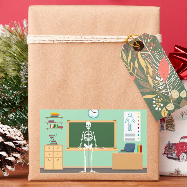 Sticker Rectangulaire Classe scientifique Skeleton (Créateur téléchargé)