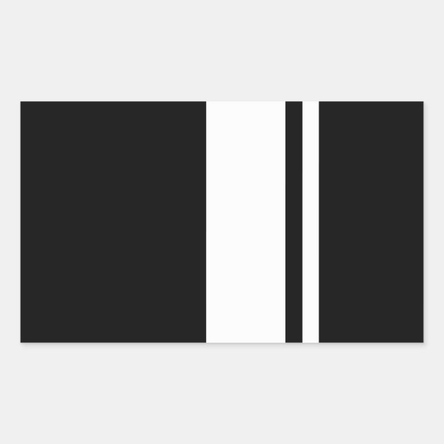 Sticker Rectangulaire Classic Retro Black & White Race (Devant)